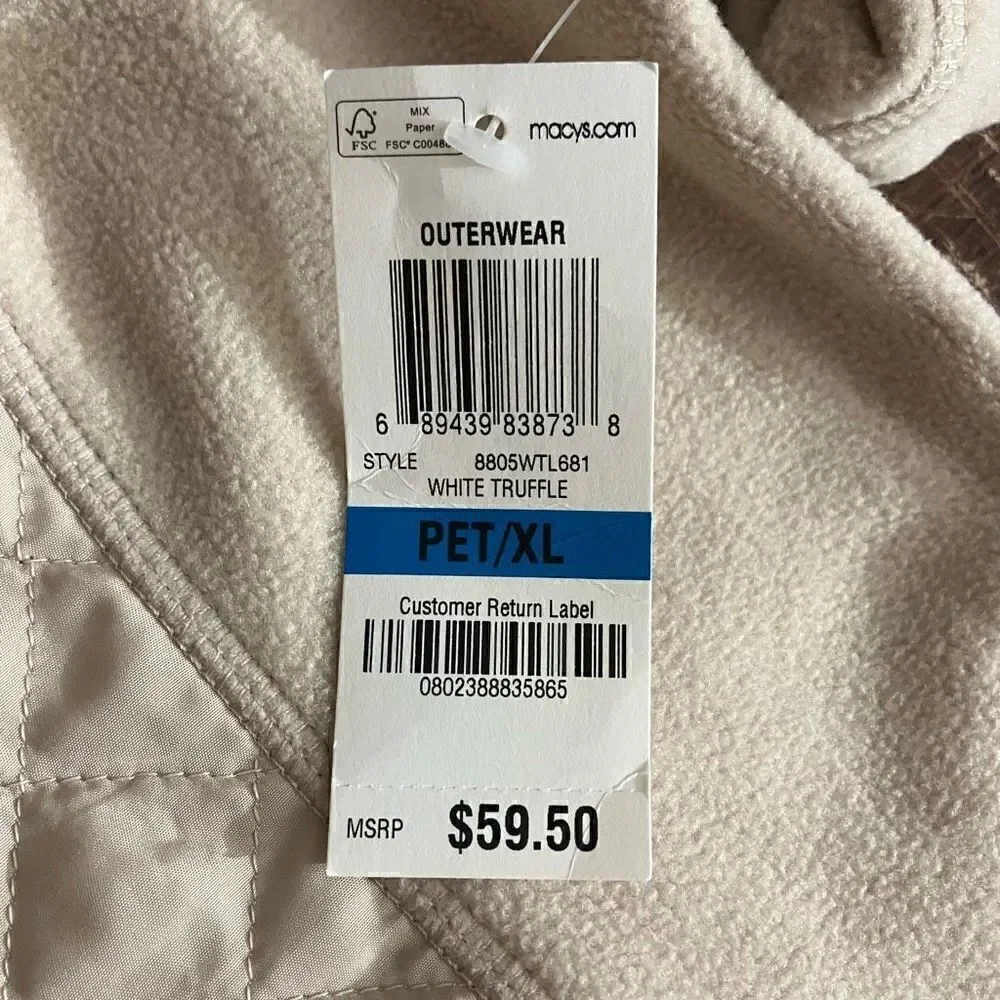 Style & Co Fleece/Quilted Zipfront Jacket / SZ: XLP / NWT
